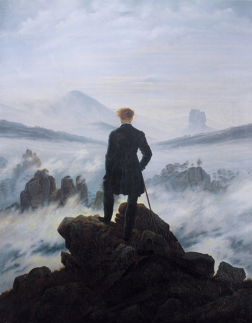 Viandante sul mare di nebbia - Caspar David Friedrich, 1818 circa