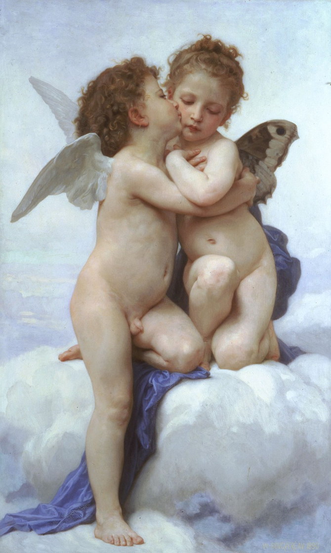 Il primo bacio (Amore e Psiche bambini) - William Bouguereau, 1890