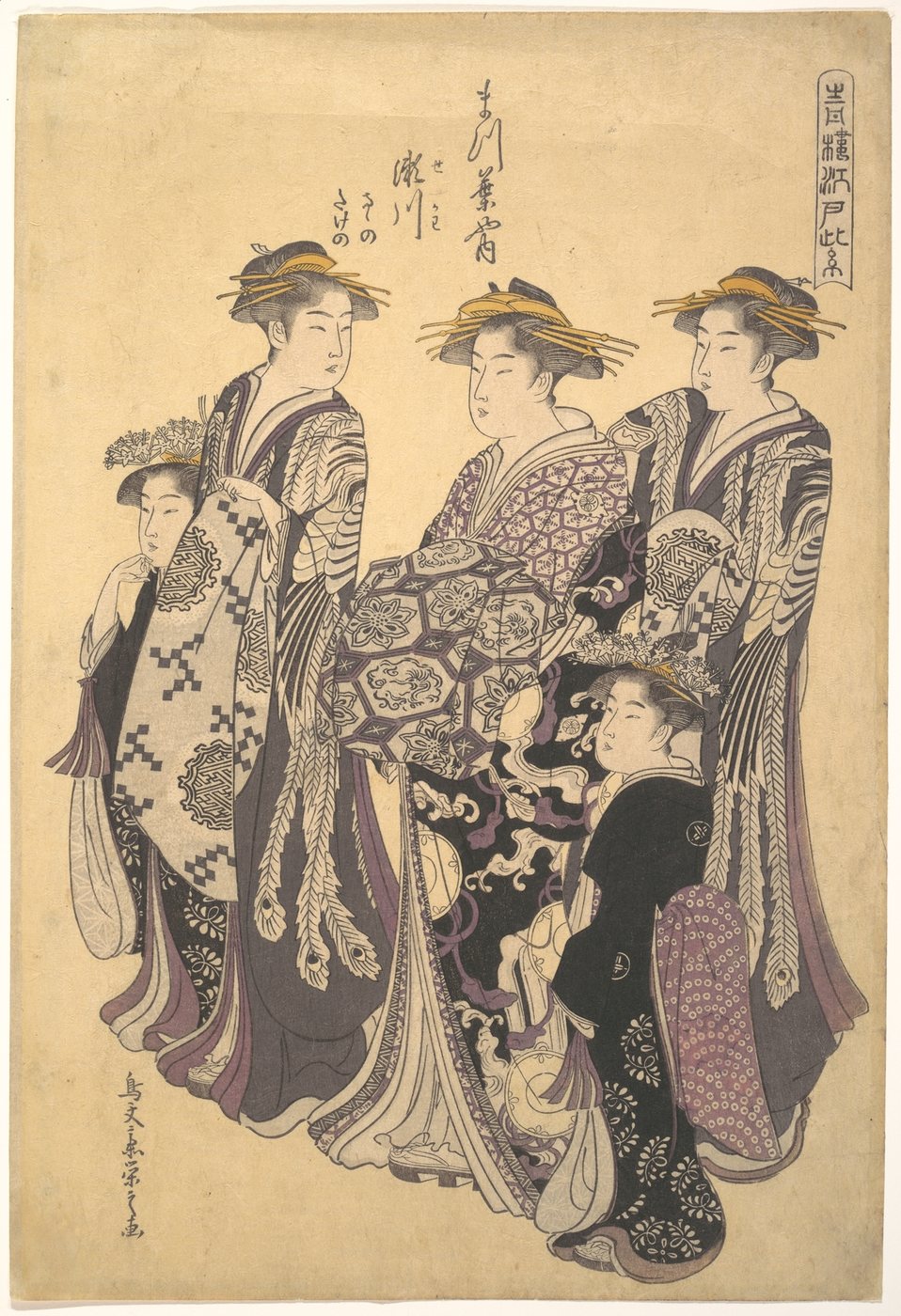 Cortigiane del quartiere di Edo - stampa, The Met, New York